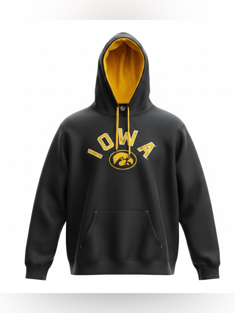 IOWA Hawkeyes Black & Gold Hoodie - Men's Pullover Sweatshirt XXL NWT